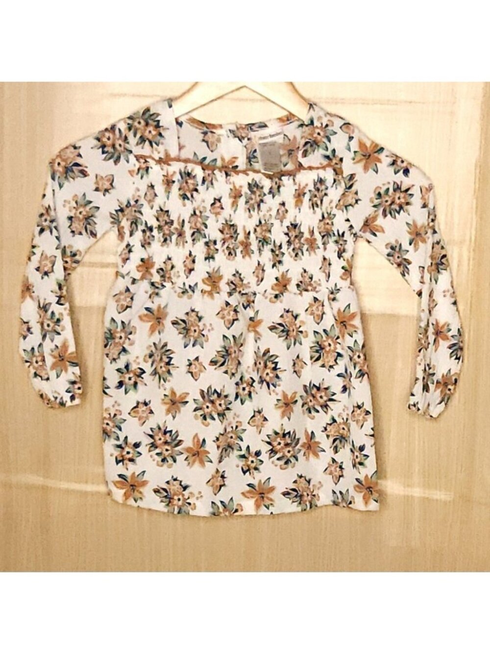 Daisy Fuentes Girl's Gauzy Cream Floral Tunic 5